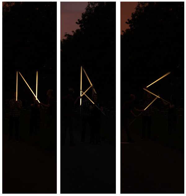 Letters constructed from glowing tubes Letters constructed from glowing tubes