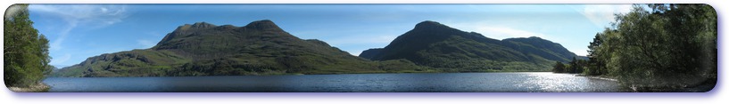 Medium resolution panorama of Slioch from the shores of Loch Maree